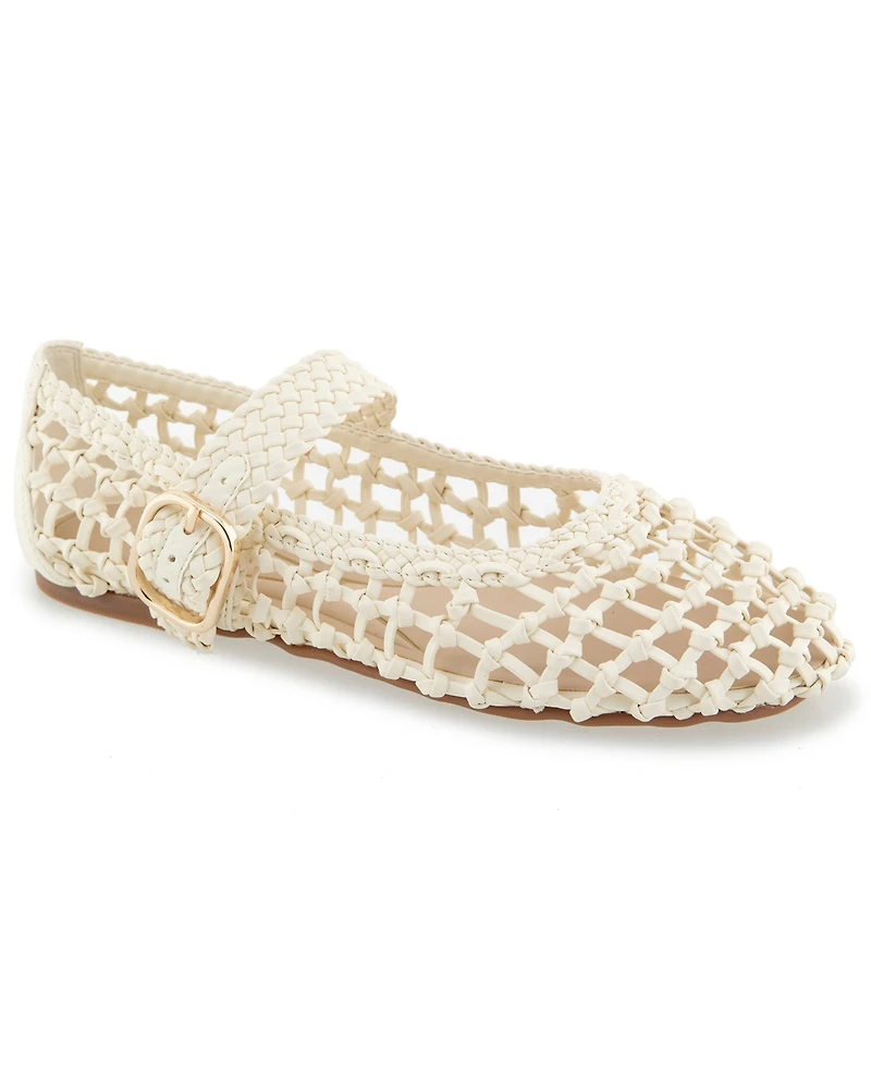 Kenneth Cole New York Women's Tessa Woven Mary Jane Ballet Flats