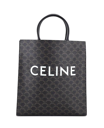 Pre-Owned Celine Large Vertical Cabas Tote Triomphe Coated Canvas