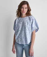 Dkny Jeans Petite Short-Sleeve Crew Neck Dolman T-Shirt