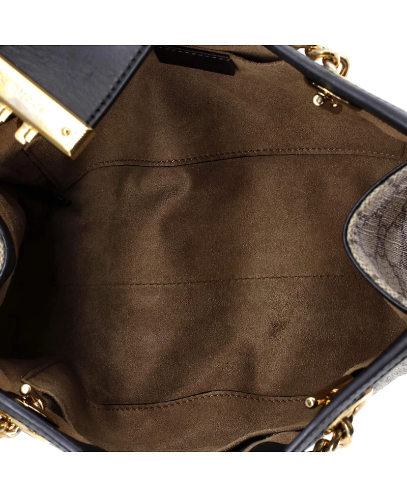 Pre-Owned Gucci Padlock Chain Tote Gg Coated Canvas with Leather