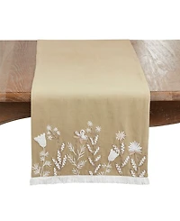 Saro Lifestyle Embroidered Meadow Table Runner, 16" x 72"