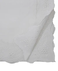 Saro Lifestyle Embroidered Linen Blend Table Runner