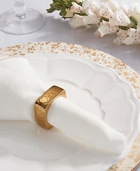 Saro Lifestyle Geometric Aluminum Napkin Rings, Set of 4