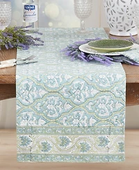 Saro Lifestyle Ornate Medallion Cotton Table Runner, 16" x 72"