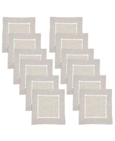 Saro Lifestyle Stitched Border Decorative Napkin, 12" x 12"