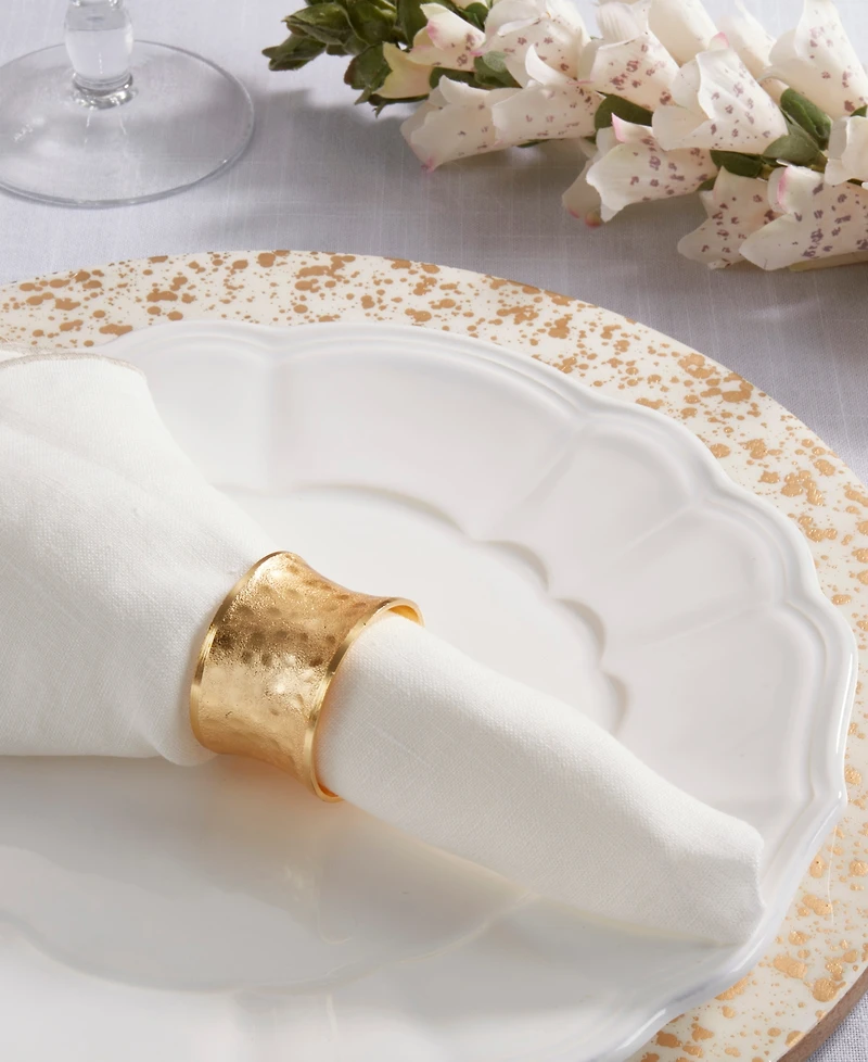 Saro Lifestyle Classic Brass Napkin Rings, Set of 4
