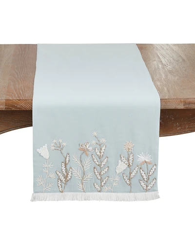 Saro Lifestyle Embroidered Meadow Table Runner, 16" x 72"