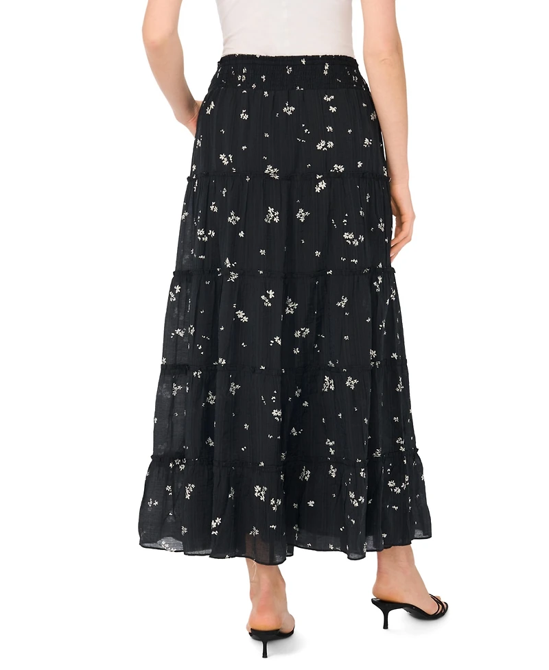 Vince Camuto Women's Smocked Waist Tiered Maxi Skirt