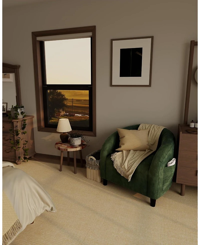 gaomon Accent Chair Velvet Club Barrel Chair with Armrests and Soft Padded Seat for Living Room Bedroom Study Waiting Room