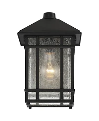 Kathy Ireland Mission Outdoor Wall Light Fixture Dusk to Dawn Frosted Seedy Glass Panels for Exterior House Porch