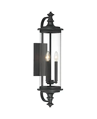 Possini Euro Design Medici Modern Outdoor Wall Light Fixture Clear Glass for Post Exterior Barn Deck House Porch Yard Patio Home Outside