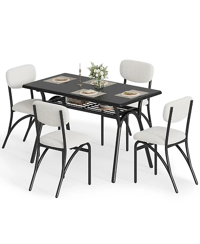 gaomon 5-Piece Compact Dining Set with Built-In Storage