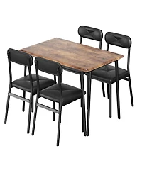 gaomon 4-Person Modern Dining Set with 4 Cushioned Chairs