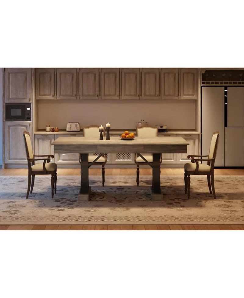 gaomon 6-8 Person Large Wooden Dining Table with 2 Drawers