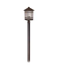 Kathy Ireland Sierra Craftsman Mission Outdoor Post Light Rubbed Seeded Glass for Exterior Barn Deck House Porch Yard Patio Home Outside