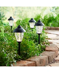 John Timberland Concord High Country Outdoor Landscape Path Lights Porch House Set of 2 Led Bulb Metal Clear Glass Shade
