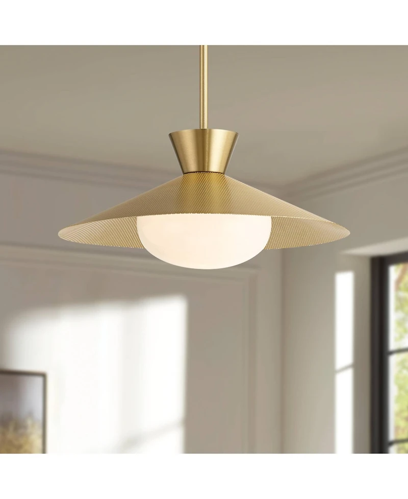 Possini Euro Design Scherer Antique Brass Pendant Light