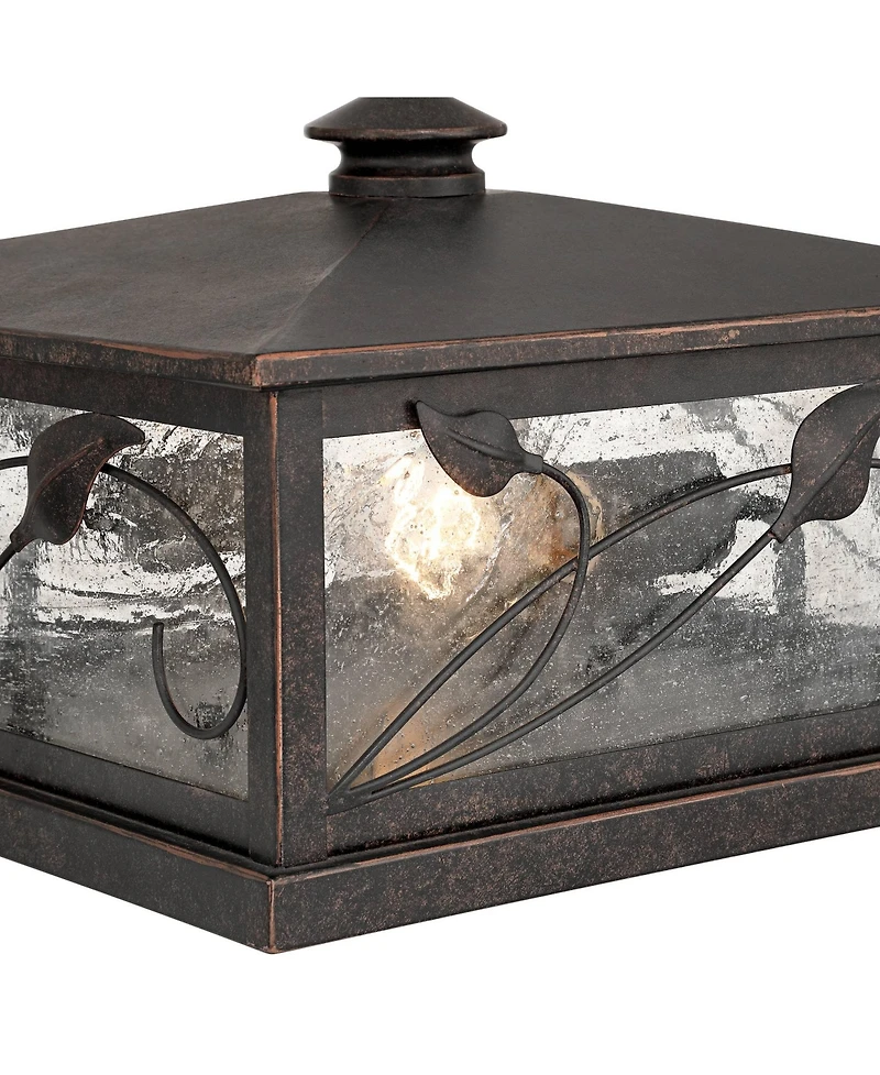 Franklin Iron Works French Garden Wide Seeded Glass Pier Mount Light