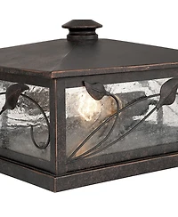 Franklin Iron Works French Garden Wide Seeded Glass Pier Mount Light