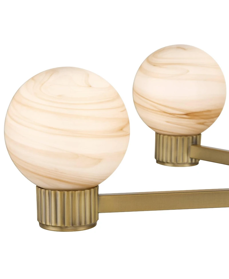 Possini Euro Design Possini Euro Jupiter Brass and Glass 6-Light Chandelier