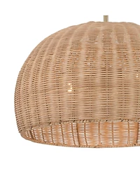 Possini Euro Design Fitzwilliam Brass and Wicker 3-Light Ceiling Light