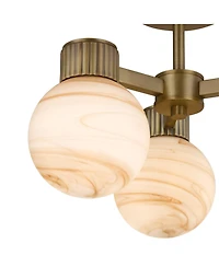 Possini Euro Design Jupiter 13 Brass and Glass 3-Light Ceiling Light