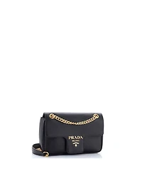 Pre-Owned Prada Small Pattina Flap Shoulder Bag Saffiano Leather
