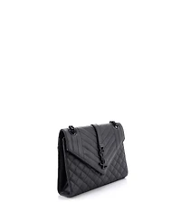 Pre-Owned Saint Laurent Medium Classic Monogram Envelope Satchel Mixed Matelasse Leather