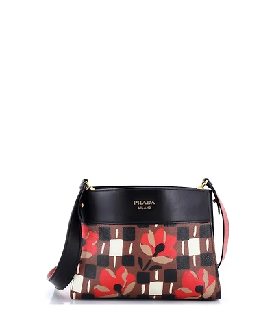 Pre-Owned Prada Small Bibliotheque Shoulder Bag Printed Leather
