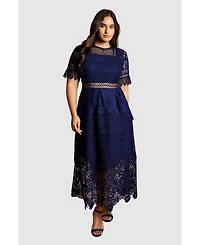 Coast Women's Short Sleeve Lace Midi Dress