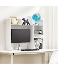 Gouun 2 Tier Desktop Bookshelf Hutch for Office or Dorm Desk