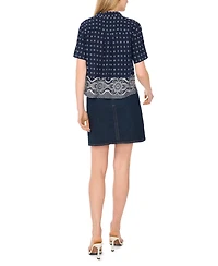 Vince Camuto Women's Collared Neck Short-Sleeve Blouse