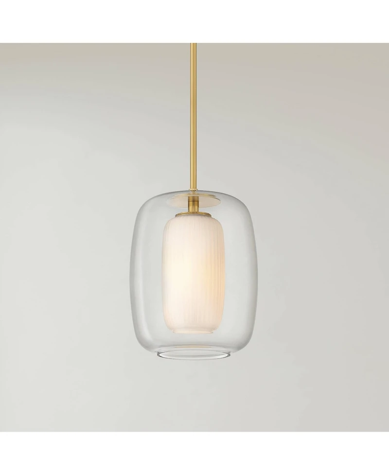 Possini Euro Design Forli Soft Gold and Glass Mini Pendant Light