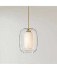 Possini Euro Design Forli Soft Gold and Glass Mini Pendant Light