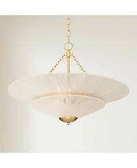 Possini Euro Design Griner Burnished Brass 3-Light Rope Chandelier