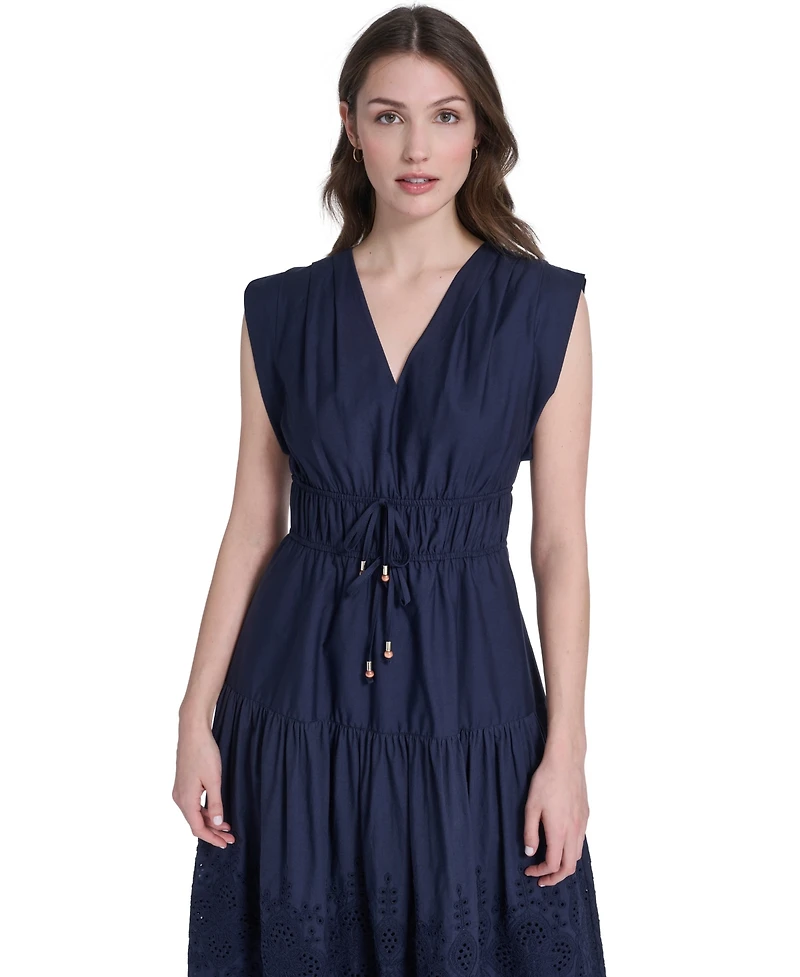 Eliza J Women's V-Neck Tiered Midi Dress