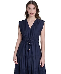 Eliza J Women's V-Neck Tiered Midi Dress