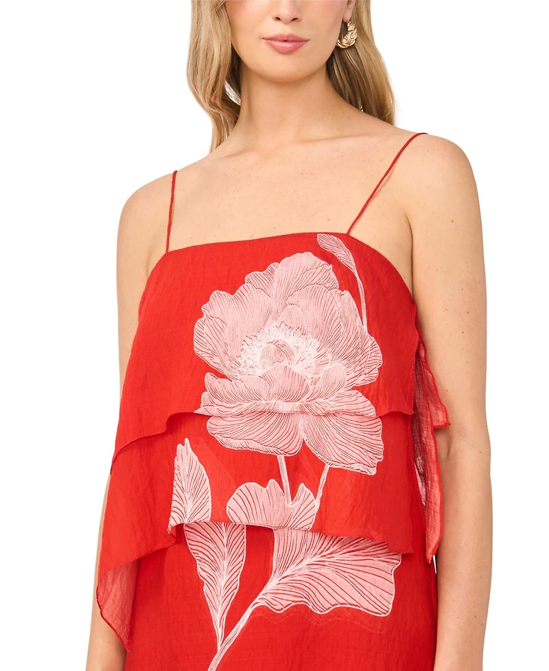 Vince Camuto Women's Sleeveless Square Neck Midi Dress