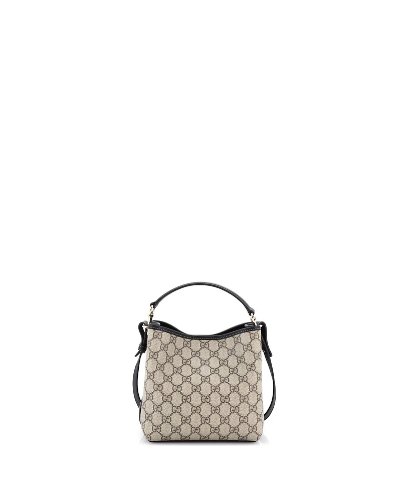 Pre-Owned Gucci Small Gg Emblem Bucket Bag Gg Coated Canvas