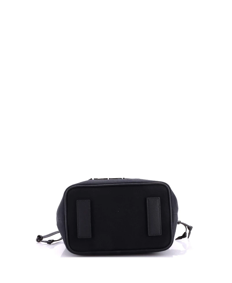 Pre-Owned Versace Small La Medusa Drawstring Bucket Bag Canvas with Leather