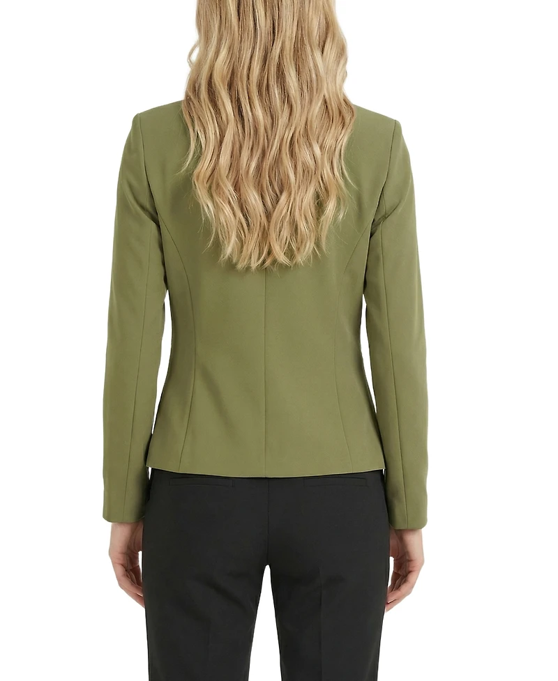 Ny Collection Petite Cropped Long Sleeve Crepe Jacket