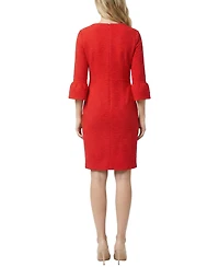 Ny Collection Petite 3/4 Sleeve Mother of Pearl Detail Dress