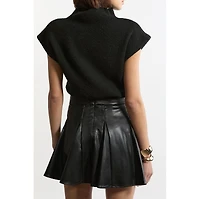 Karen Millen Women's Faux Leather Flippy Mini Skirt