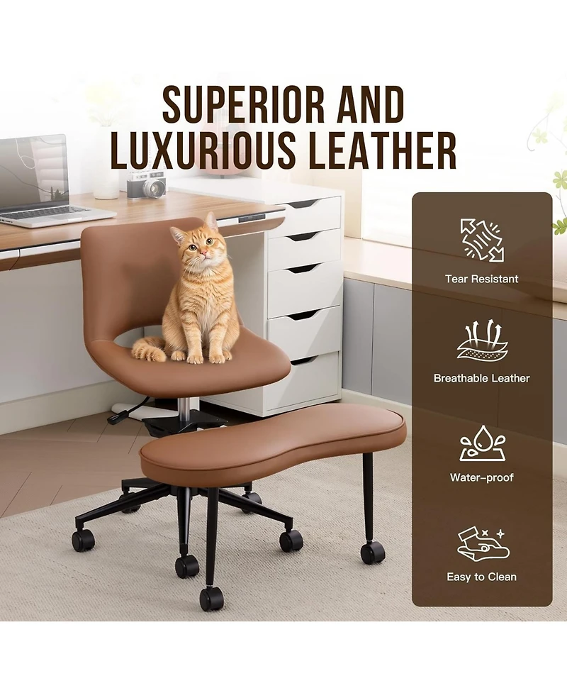 gaomon Ergonomic Cross Legged Office Chair with High Lumbar Support, Adjustable Height Kneeling Desk Chairs for Meditation,Adhd,Yoga