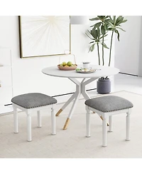 Gymax 4PCS Upholstered 3-Height Bar Stool Versatile Kitchen Dining Stool