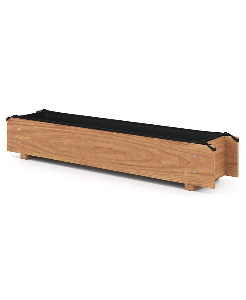 Gouun Pine Wood Window Planter Box with Drainage Holes, Garden Bed
