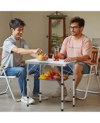 Gouun Adjustable Folding Camping Table with Mesh Shelf and Carry Handle