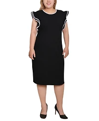 Ny Collection Plus Ruffle-Sleeve Dress