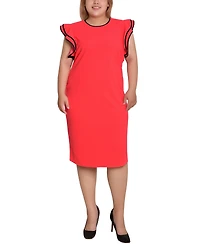 Ny Collection Plus Ruffle-Sleeve Dress