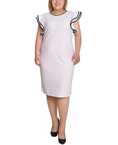 Ny Collection Plus Size Ruffle-Sleeve Dress